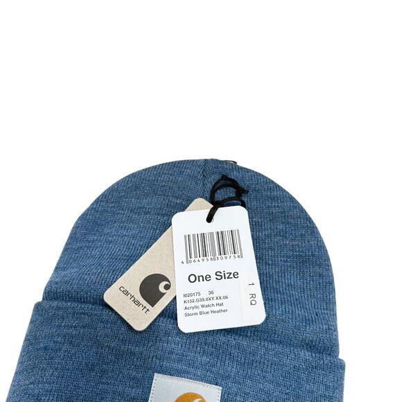 Carhartt WIP Knit Watch Beanie Hat One Size Storm Blue Heather NEW - Picture 2 of 4